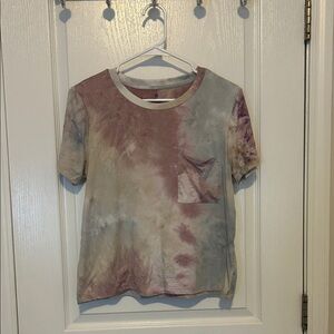Wallflower Tie-Dye Short Sleeve Tee in Mauve, Sage, Cream